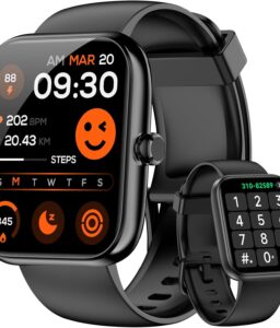Smart Watch for Men Women with Alexa Built-in, Bluetooth Calling, 1.83'' HD Touch Screen Fitness Tracker with Heart Rate/Sleep Monitor, 120+ Sports Modes, IP68 Water-Resistant Watch for Android & iOS